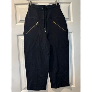 ASOS Men's Black Sweatpants Gold Zippers Size XXS 100% Cotton Streetwear New